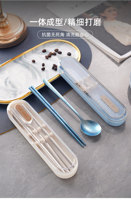 Pure Titanium Portable Tableware Set for Students and Office Workers, Three-Piece Set of Spoons, Forks, and Chopsticks, High-End Outdoor Titanium Crystal Gift Set detail 5