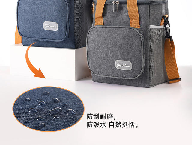 Shoulder Crossbody Ice Bag Portable Lunch Box Bag Outdoor picnic bag Large Capacity Fresh-keeping Bag Oxford Cloth Cold-keeping Insulation Bag detail 10