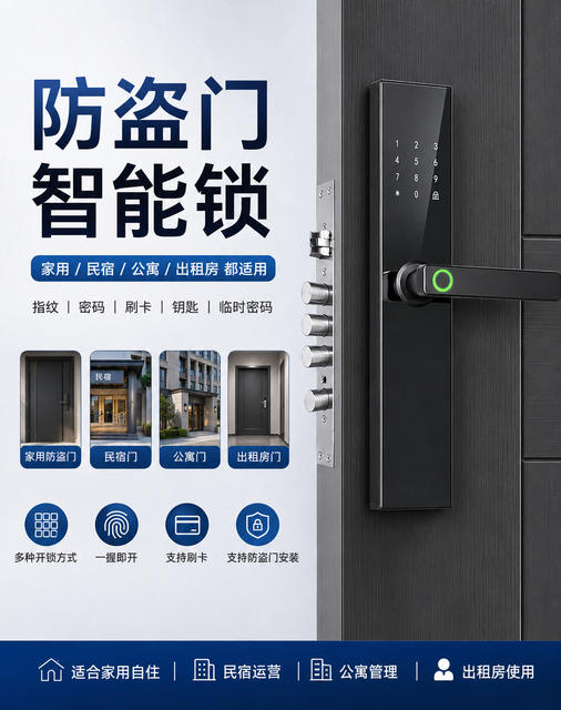 Tongtong Lock Smart Door Lock Fingerprint Password Lock for Homestay Apartments Rental Houses App Remote Management Electronic Lock detail 1