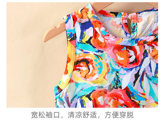 Girls Dress Cotton Silk Summer New Baby Girl Floral Princess Dress Vest Dress Korean Style Girl Skirt Children's Clothing detail 11