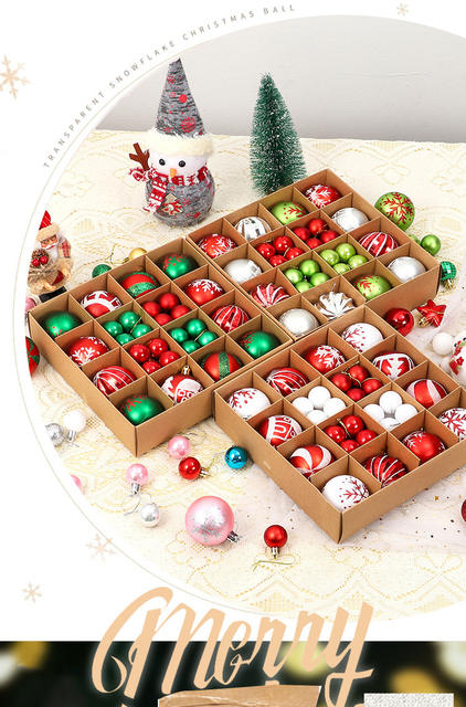 Christmas 6cm Christmas decoration ball beautiful PVC Christmas ball suit Christmas tree decoration hanging ball 44 pieces detail 3
