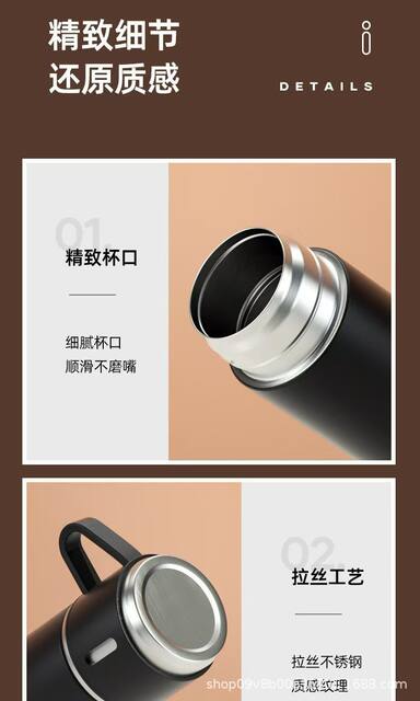 Cross-Border 304 One-Cup Three-Cover Dual-Use Outdoor Stainless Steel Vacuum Insulated Cup Large-Capacity Portable Water Cup All-Steel detail 12
