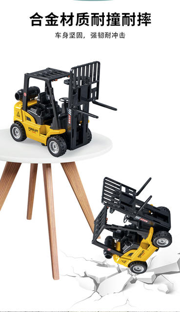 Engineering Vehicle Children's Toy Forklift Boy Alloy Toy Car Simulation Mini Pull-Back Toy Construction Engineering Forklift detail 7