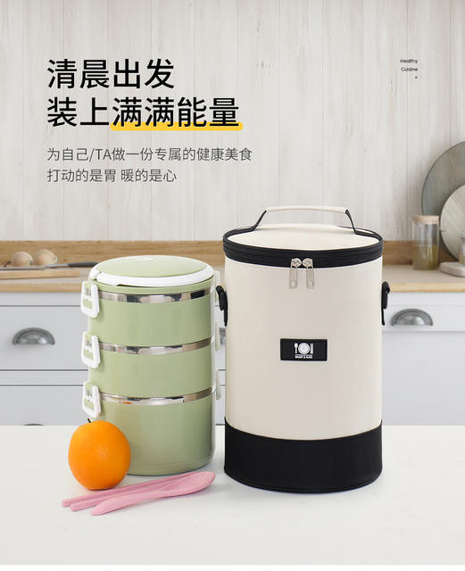 Oxford cloth lunch bag student lunch box handbag round thickened aluminum foil outdoor insulation office worker cylinder lunch bag detail 5