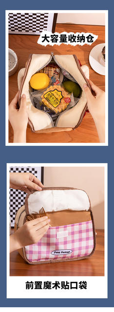 Lunch Bag Lunch Box Double-Layer Tote Bag Office Worker Lunch Bag Breakfast Insulated Lunch Box Lunch Bag Thickeneded Aluminum Foil detail 10