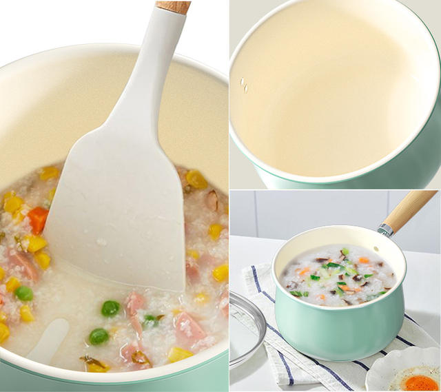 Popular Autumn Blue Double-Sided Ceramic 0-Fluorine Non-Stick Milk Pot, Household Pot for Heating Milk and Cooking Instant Noodles, Suitable for All Stoves, Yukihira Pot detail 5