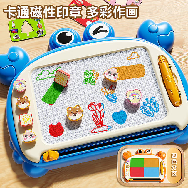 Children's Four-Color Drawing Board Educational Toy Writing and Doodling Artist Magnetic One-Touch Slide Erase Parent-Child Interaction Free Shipping detail 10