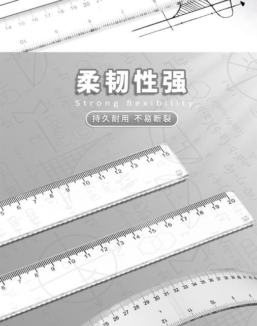 Transparent Straight Ruler for Primary School Students Multifunctional 15/20/30cm40cm Children's Plastic Ruler detail 4