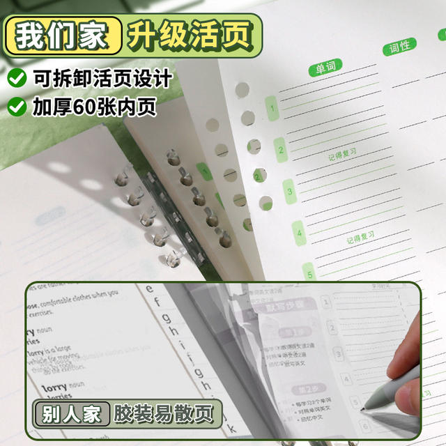 Ebbinghaus English Word Book Memory Book Dictation Primary School Students Junior High School Students Word Memorization Artifact Forgotten Memory detail 4