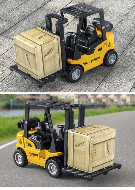 Engineering Vehicle Children's Toy Forklift Boy Alloy Toy Car Simulation Mini Pull-Back Toy Construction Engineering Forklift detail 8