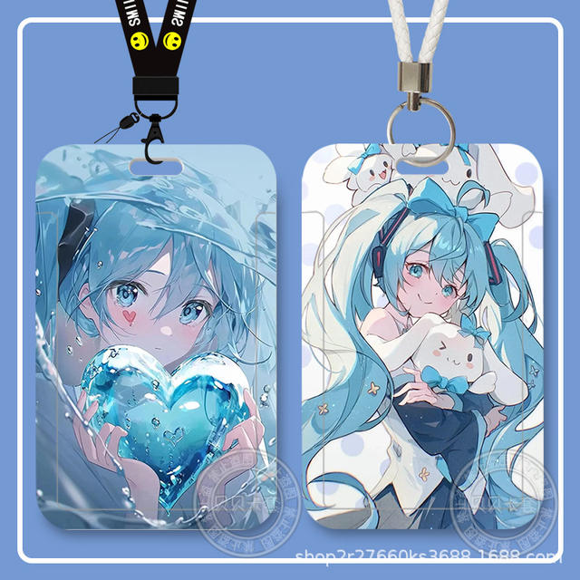 Hatsune Miku Student Sliding Rice Bus Card Id Card Protective Cover Access Control Campus Card Holder Storage detail 11