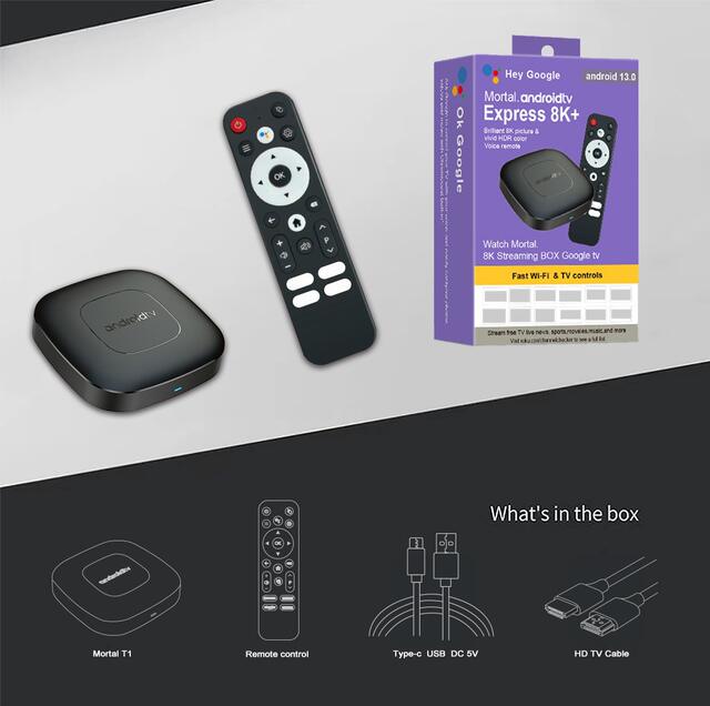 Foreign Trade Mortal T1 Android Network Set-Top Box Allwinner H313 Android Tv Box with Voice Remote Control detail 8