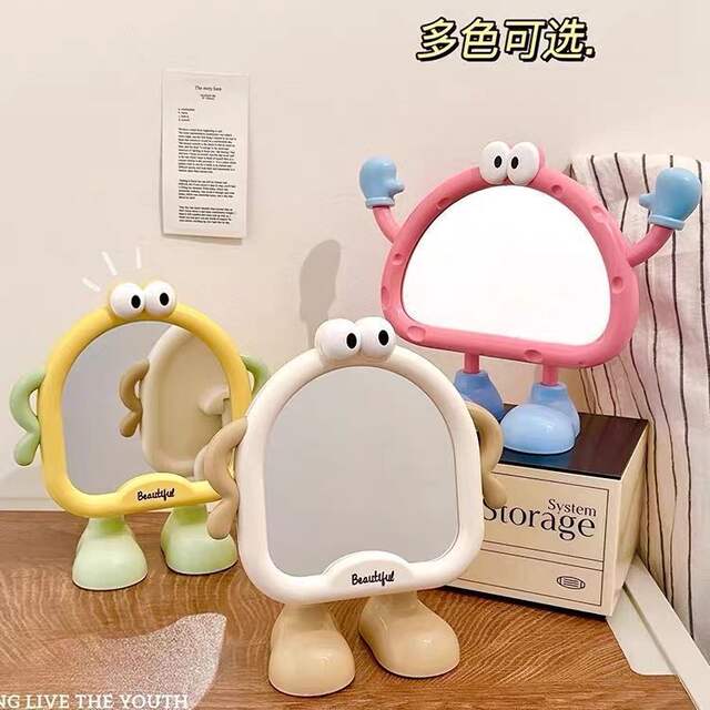 Mirror Makeup Mirror Desktop Small Mirror Home Bedroom Cute Student Dormitory Portable High-Definition Beauty Mirror detail 9