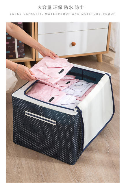 Oxford Cloth Storage Box, Foldable Household Wardrobe Organizer with Stand, Stackable, Extra-Large Bag for Moving detail 7