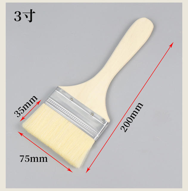 Factory Direct Sale Paint Brush Wool Brush Soft Bristle Latex Paint Brush Wooden Handle 4inch Wool Brush That Doesn'T Shed Bristles for Barbecue and Baking detail 12
