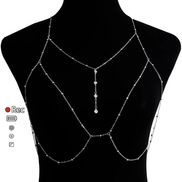 Fashionable Diamond Garden Bead Chain Body Chain Decorated with Sparkling Diamond Pendant Tassel Necklace Chest Chain Fashionable Women's European and American Trendy Chain detail 12