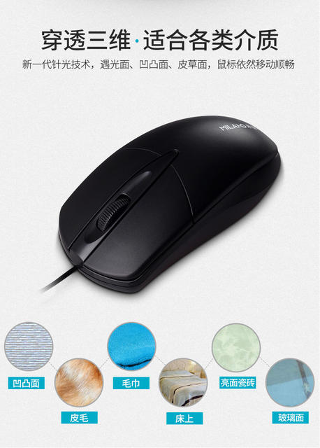 Mi Wolf M1 Mouse USB Wired Home Office Business Heavy Use Desktop Laptop Optical Mouse detail 9