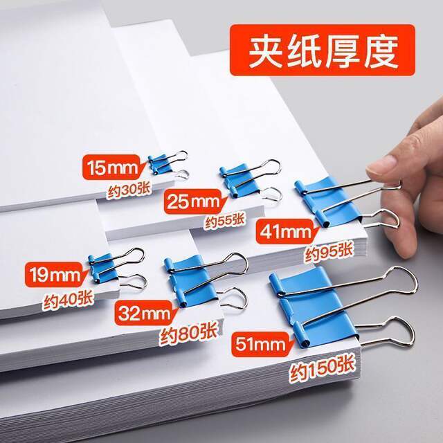 Strong Long-Tail Clips, Small Clips, Large Mixed Pack, Colorful Iron Binder Clips, Test Paper Clips, Office Supplies detail 3
