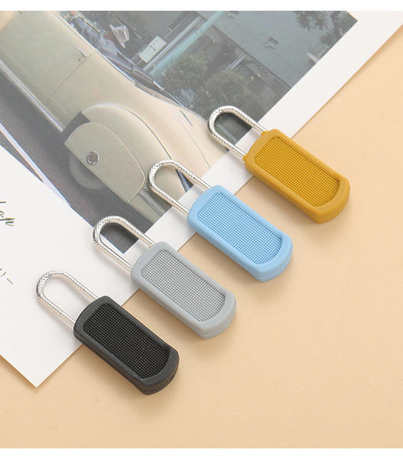 New zipper blade tool-free detachable zipper head schoolbag coat clothes shoe box simple wind rubber rubber rubber pull detail 10