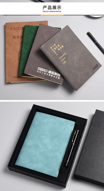 Business A5 Thickened Notebook with Logo Printing, Sheepskin A6 Notepad, Office Gift Set, B5 Diary detail 7