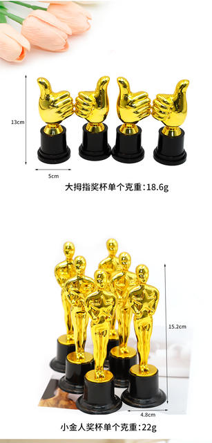Cross-Border Popular Plastic Trophy for Children's Dance Competition Awards, Honor Commemoration, Creative Thumb-Up Star Trophy detail 4