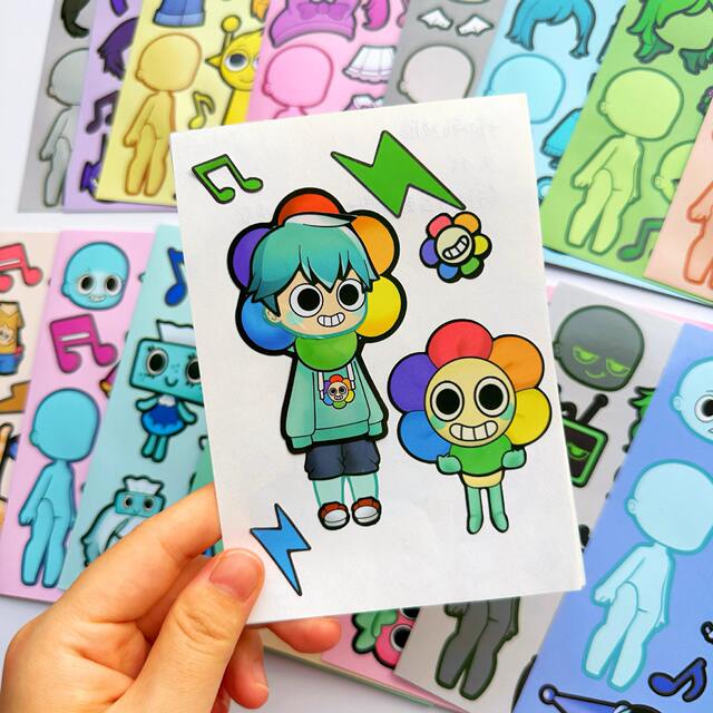 Rhythm Box Sprunki Character Dress up Stickers Girls Boys Children's Educational Face Changing Concentration Sticker Book detail 9