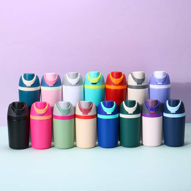 Amazon's New 12oz Sports Water Cup Thermos Cup Customized Portable Mini Kidsren's Double-Drink Thermos Water Bottle detail 1