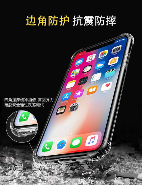 Apple X Anti-Fall Shell Iphonexs Airbag Four Corners Full Edge Transparent Protective Shell Silicone Soft Shell New Style detail 2