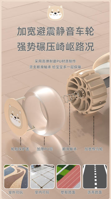 Foreign Trade Spot Wholesale Children's Scooter Factory Direct Sales Male and Female Baby Three-In-One Sliding Folding Scooter detail 5