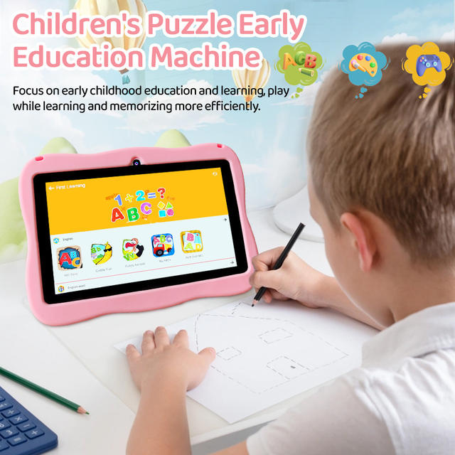 Cross-Border Children's Tablet Android 7inch Learning Tablet Eye-Protection Smart Tutoring Machine Export detail 4