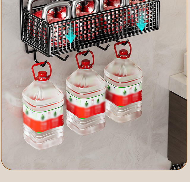 Bathroom Storage Rack Bathroom Toilet Wall-Mounted Punch-Free Wall Rack Bathroom Storage Basket Hanging Basket detail 6