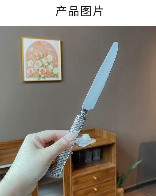 304 Stainless Steel Knife, Fork, Spoon, Serrated Steak Knife Cutlery Four-Piece Set High-End Restaurant Western Cutlery Wholesale Western Style detail 2
