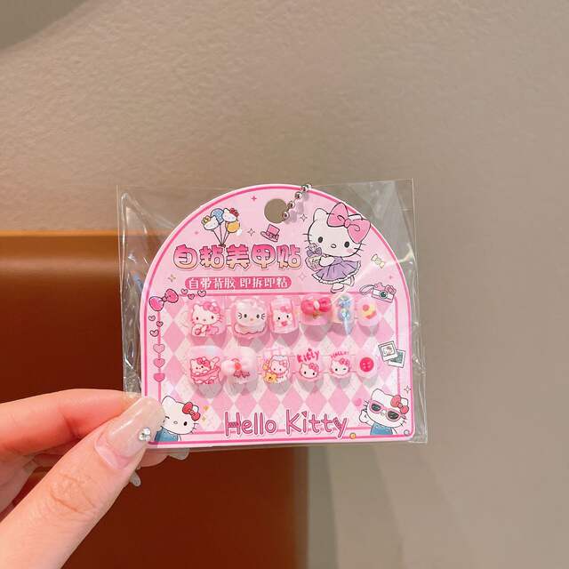 New Cartoon Children's Nail Stickers Kulomi Nail Stickers Girls Wear Armor Sanrio Stereo Sticker Patch detail 7