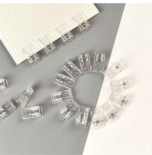 Acrylic Transparent Clip, Plastic Clip, Simple Ps Clip, Id Card Clip, Spring-Loaded Fixing Clip, Stationery Accessories Wholesale detail 11