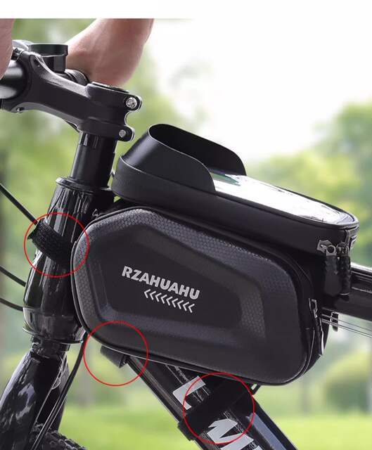 Bicycle Bag Front Beam Bag Mountain Bike Bag Mobile Phone Bag Touch Screen Upper Tube Bag Waterproof Hard Shell Saddle Bag Riding Equipment detail 8