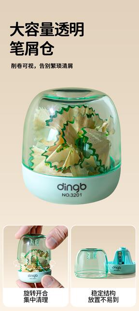 Mini Soundproof Pencil Sharpener Student Reward Gift Large Capacity Transparent Compartment Manual Pencil Sharpener detail 7