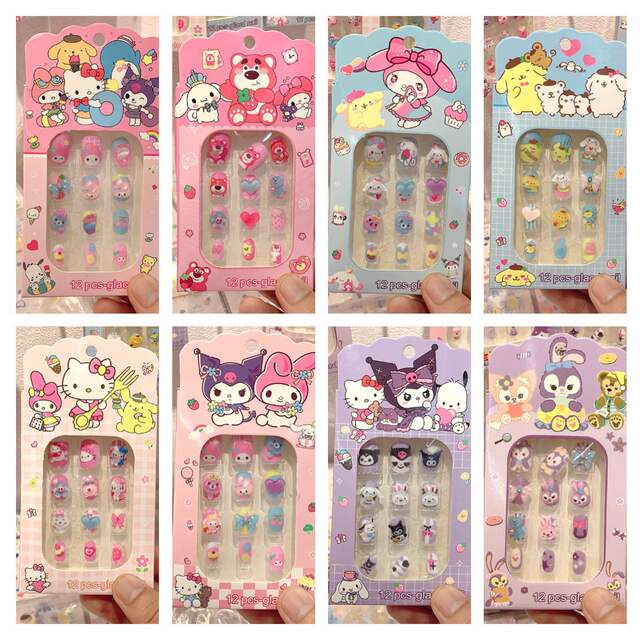 Sanrio Children's Nail Stickers Girls Cute Fun Nail Stickers Student Nail Stickers Sweet Nail Stickers Children Wear Nail Stickers detail 4