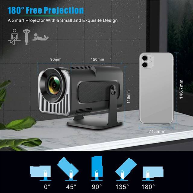 Cross-Border New Hy320 Mini 4K High-Definition Android Smart Home Theater Portable Home Short Throw Projector detail 10