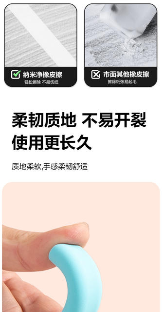 Deli Eraser Nano Net small size Large Eraser Clean Scrap-free Children's Stationery Non-marking Eraser for Primary School Students detail 6