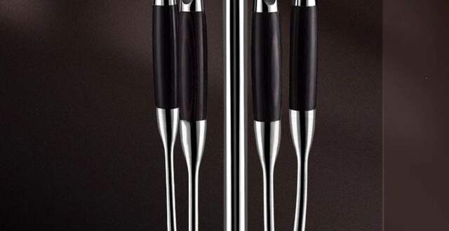 316 Stainless Steel Spatula with Thickened Black Ebony Handle, Household Cooking Spoon, Kitchen Utensil Set, Anti-Scald Iron Spatula and Spoon detail 5