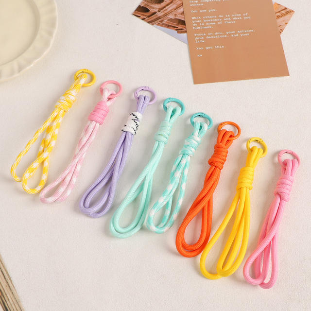 Cute Dopamine Short Phone Lanyard from Xiaohongshu, Dopamine Colorful Rope Keychain Lanyard Accessory detail 6