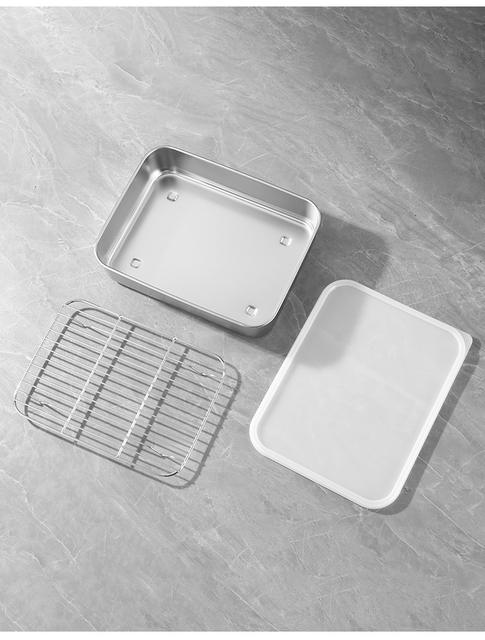 316 Fresh-Keeping Box 304 Stainless Steel Refrigerated Box with Lid Sealed Storage Box Refrigerator Food Storage Quick-Freezing Box detail 10