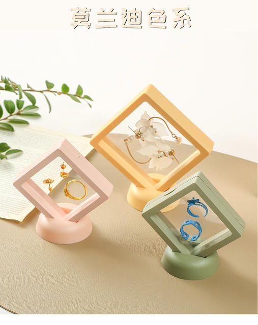 in stock pe film suspension box jewelry anti-oxidation wear jewelry transparent display ring packaging box wholesale detail 2