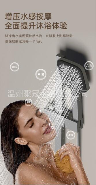 Cream-Colored Shower Set with Gray Showerhead, Pressure-Boosting, Simple Home Bathroom Set Without Ceiling Spray, Separate Bathroom Unit detail 12