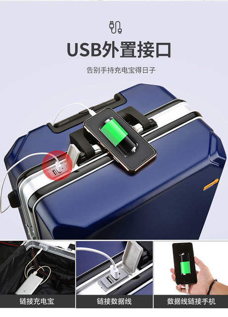 Aluminum Frame Luggage Suitcase with Universal Wheels for Men and Women, New Model Travel Suitcase, Business Password Suitcase detail 6