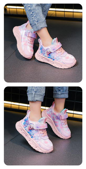 Girls Princess Aisha with Light sneaker Autumn and Winter New Leather Breathable fleece-lined Comfortable Student Running Shoes detail 12