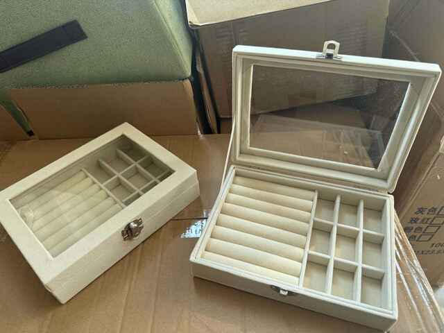 Cross-Border Popular Jewelry Box with High-Looking Transparent Cover Jewelry Earrings Earrings Ring Necklace Pearl Jewelry Storage Box detail 6
