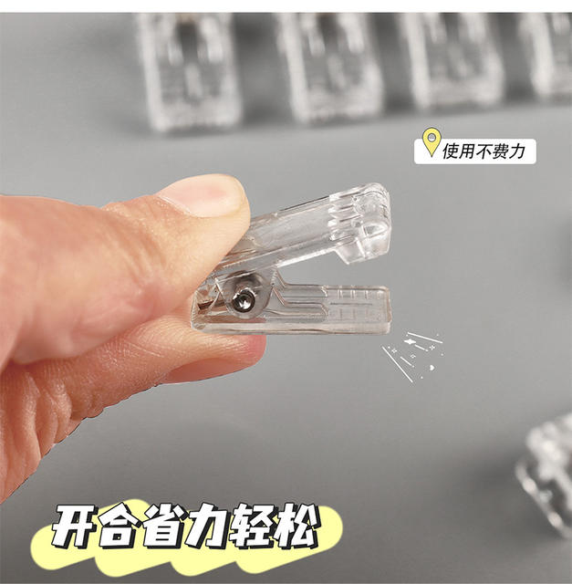 Acrylic Transparent Clip, Plastic Clip, Simple Ps Clip, Id Card Clip, Spring-Loaded Fixing Clip, Stationery Accessories Wholesale detail 6
