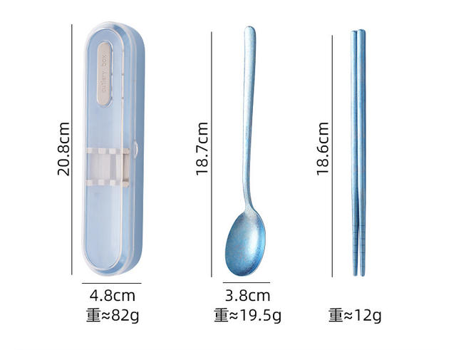 Pure Titanium Portable Tableware Set for Students and Office Workers, Three-Piece Set of Spoons, Forks, and Chopsticks, High-End Outdoor Titanium Crystal Gift Set detail 9