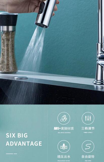 Universal Kitchen Faucet Extender with Swivel Head, Aerator, Splash-Proof Nozzle for Sink detail 3